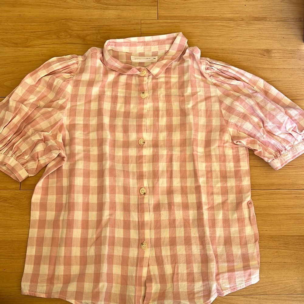 Pink Plaid Blouse